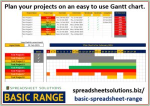 Project Layout Schedule – £25 | Spreadsheet Solutions