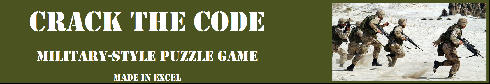 Crack the Code - Military-style Game made in Excel