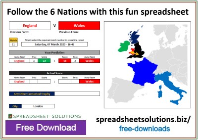 Spreadsheet Solutions - 6 Nations Schedule