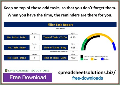 Spreadsheet Solutions - Filler Task List Spreadsheet Solutions - Filler Task List