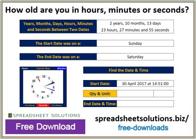Spreadsheet Solutions - Time to Now Calculator Spreadsheet Solutions - Time to Now Calculator