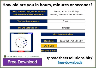 Spreadsheet Solutions - Time to Now Calculator