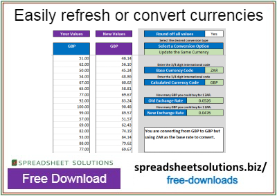 Spreadsheet Solutions - Currency Converter & Updater Spreadsheet Solutions - Currency Converter & Updater