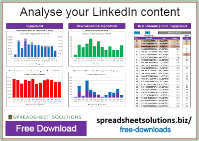 Spreadsheet Solutions - LinkedIn Content Dashboard