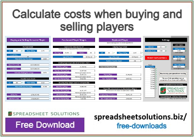 Spreadsheet Solutions - Sidelines Player Costs