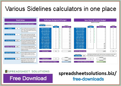 Spreadsheet Solutions - Sidelines Calculators