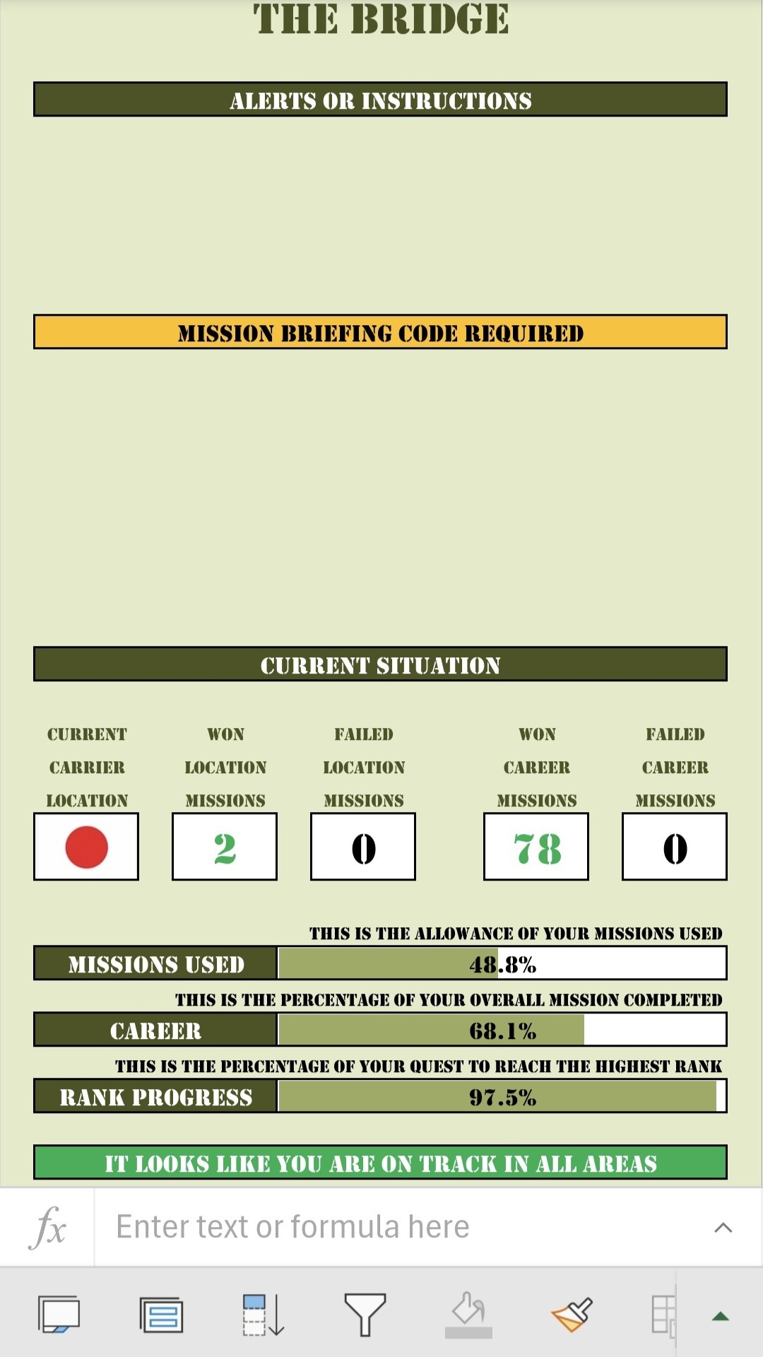 Military Excel Game - Bridge