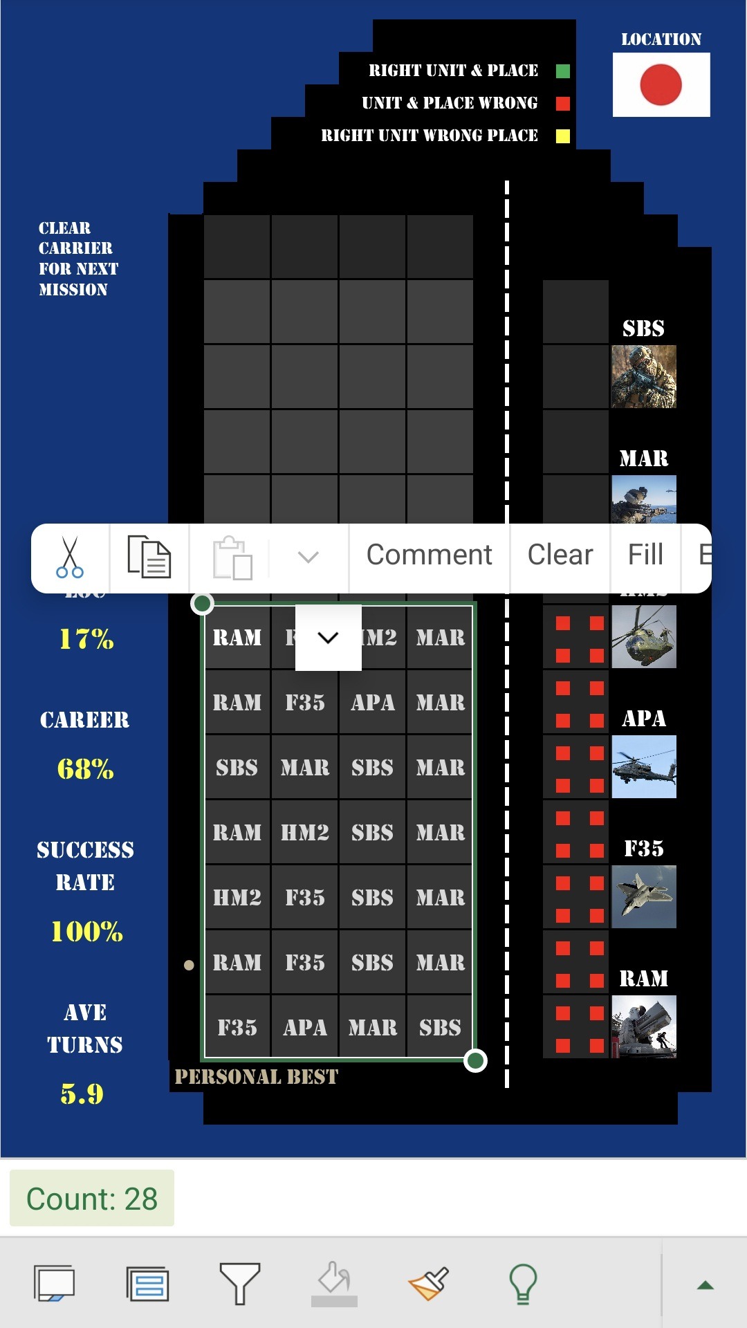 Military Excel Game - Carrier 2