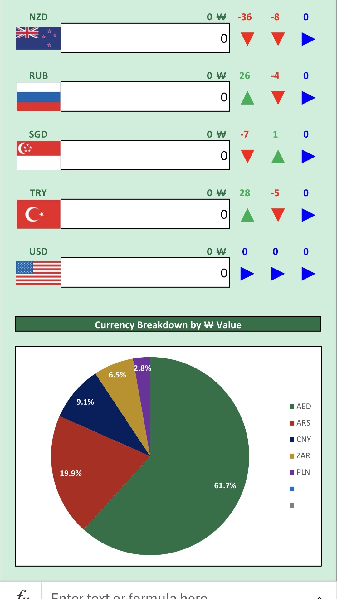 Mobile-friendly Spreadsheets - Wallet 2
