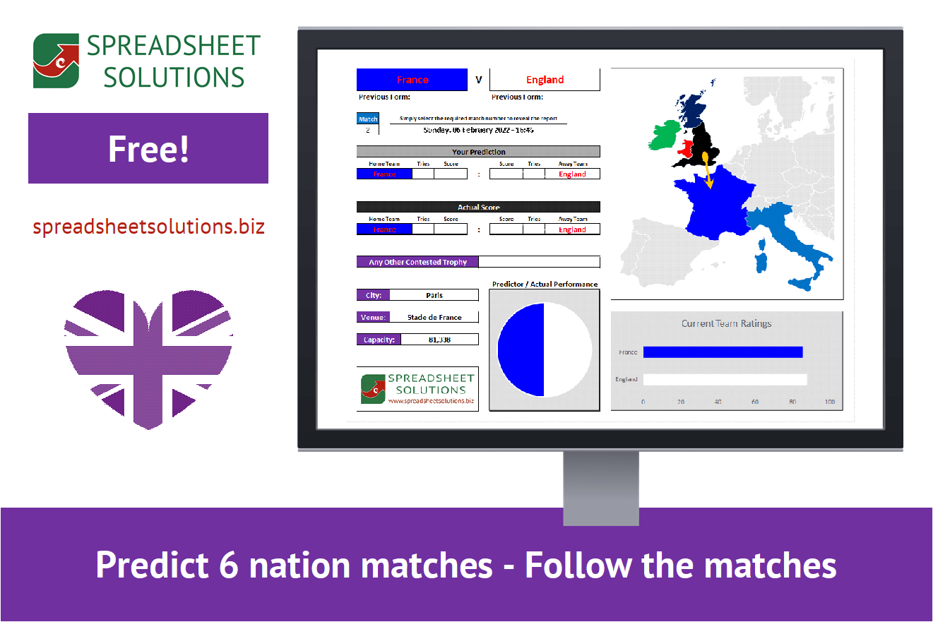 Spreadsheet Solutions - 6 Nations Schedule