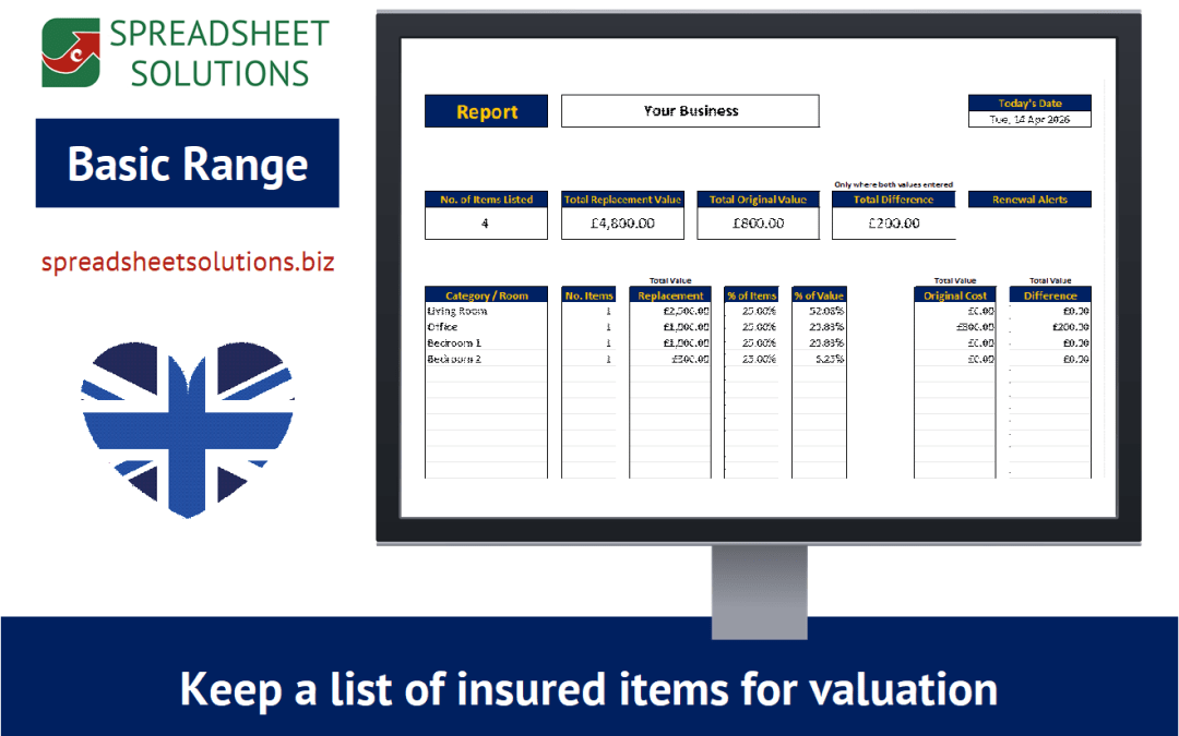 Insurance Contents Valuation List