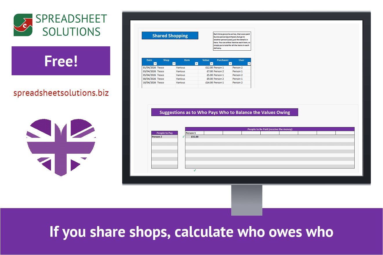 Spreadsheet Solutions - Shopping Share Calculator