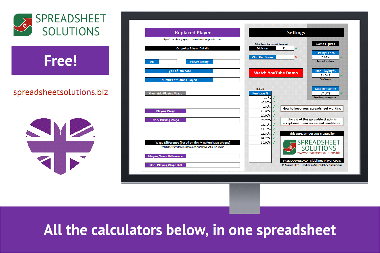 Spreadsheet Solutions - Sidelines Calculators