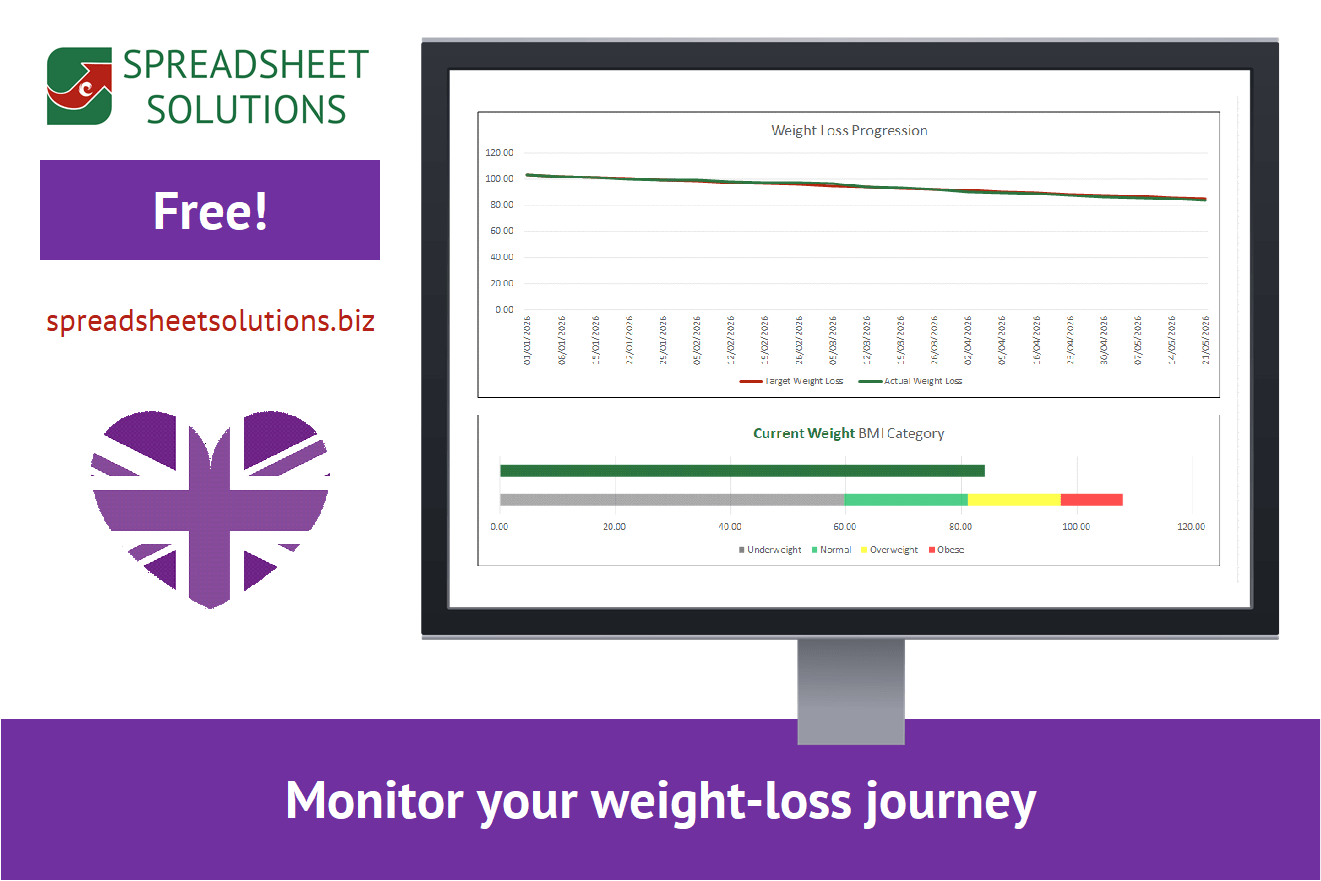 Spreadsheet Solutions - Weight Loss & BMI Calculator